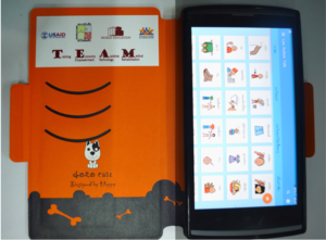 tablet with the new app for persons with autism