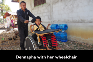 Dennapha with her wheelchair